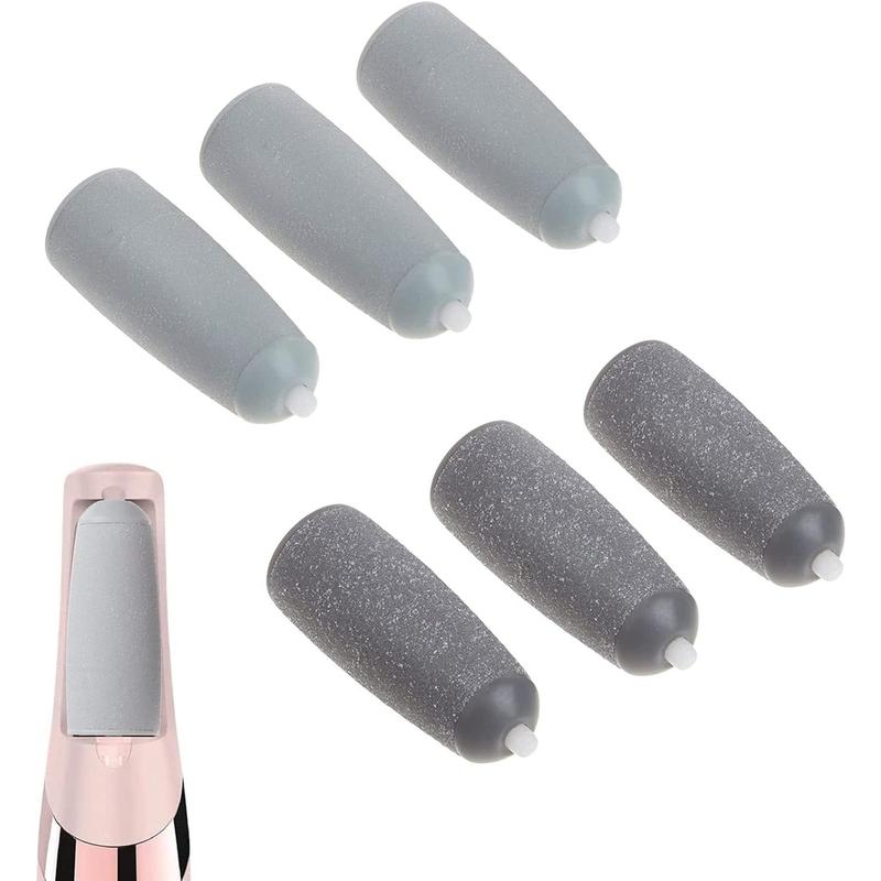 6 count Pedicures Replacement Heads for  Pedi Electric Tool Foot File,Pedi Replacement Roller  fit Finishing Touch  Pedi as seen on TV (3 Coarse & 3 Fine), Grey, 6 Pack