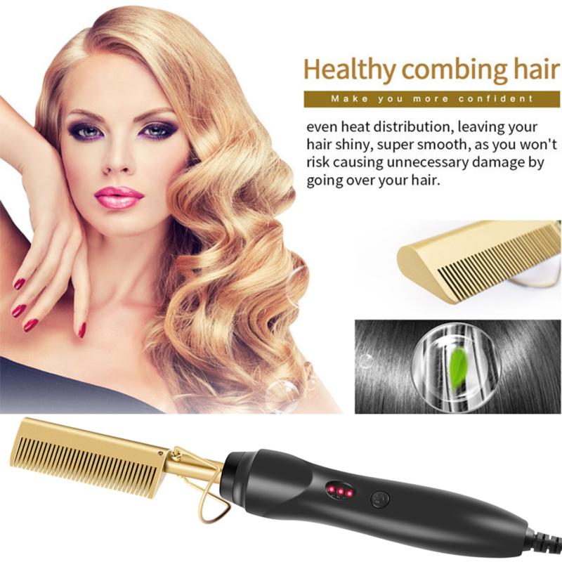 Hair Straightener Comb Pro Electric Beard Straightening Comb Heat Hot Comb Press