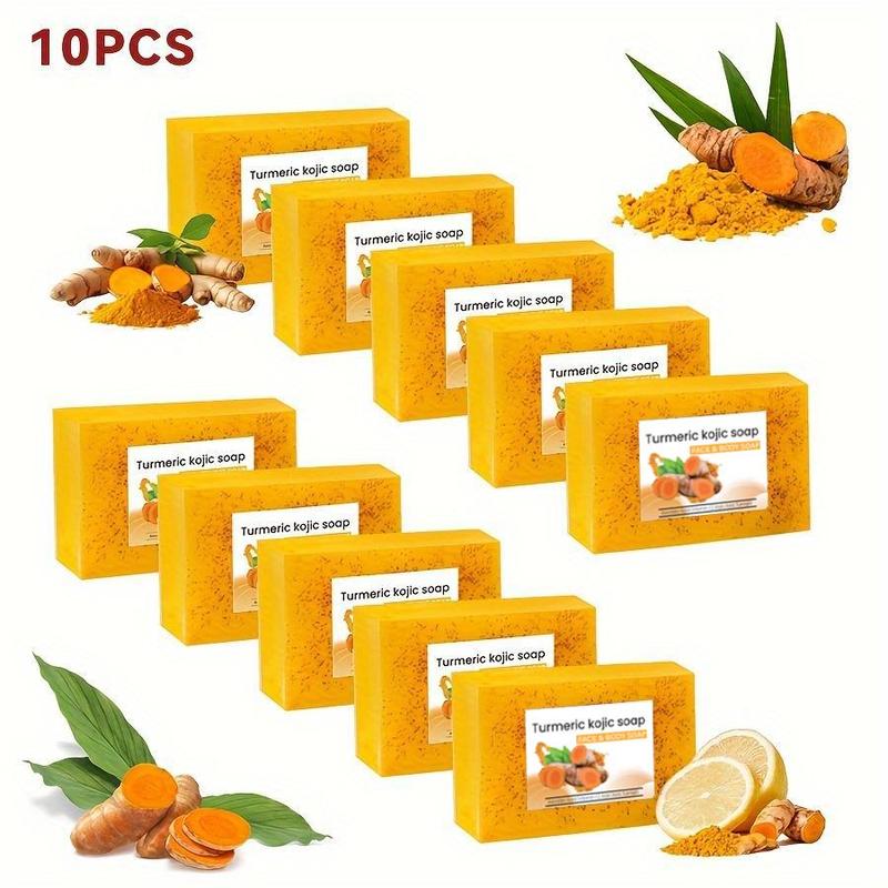 Turmeric Lemon Soap, 10pcs set Deep Cleansing Skin Soap, Moisturizing Skin Care Soap for All Skin Types, Travel Essentials