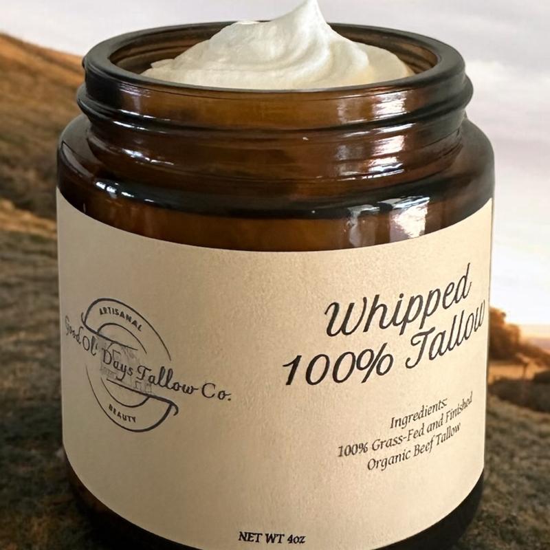 Whipped 100% Grass Fed and Finished  Organic Beef Tallow- Moisturize your skin with one simple ingredient