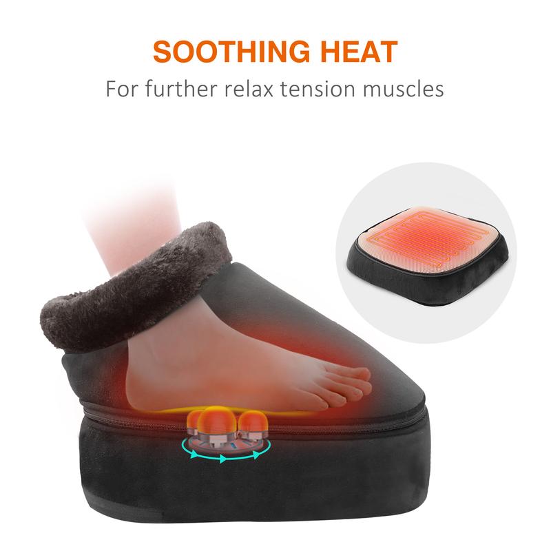 Snailax 2-in-1 Shiatsu Foot massager and Back Massager with Heat, foot warmer Gift Lightweight