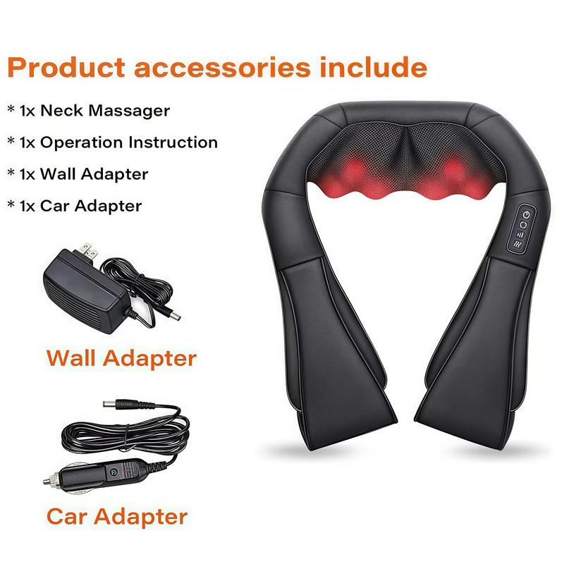 Shiatsu Neck and Back Massager, Electric Shoulder Massager, Car Neck Massage Pillow for Neck, Back, Shoulder, Foot, Leg Massage, Relieve Muscle Pain, Perfect Present for Man Woman Family, Thanksgiving, Christmas, New Year Gift