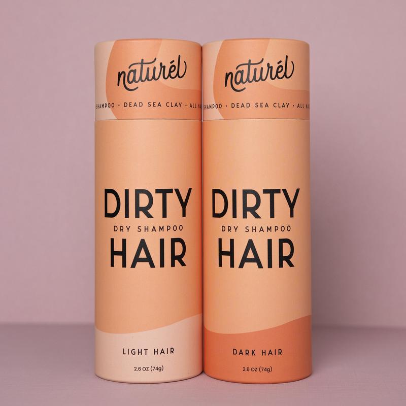 naturel Dirty Hair Dry Shampoo | Light Hair | Dark Hair | Powder | Natural | Vegan | Aerosol Free | Aluminum-Free Haircare Clay Cocoa