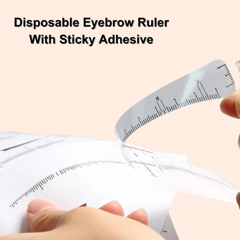 100 count Eyebrow Ruler Sticker Disposable Eyebrow Mapping Ruler Sticker for Microblading Permanent Makeup Henna, Brow Stencil Adhesive Measuring Shaper Tool