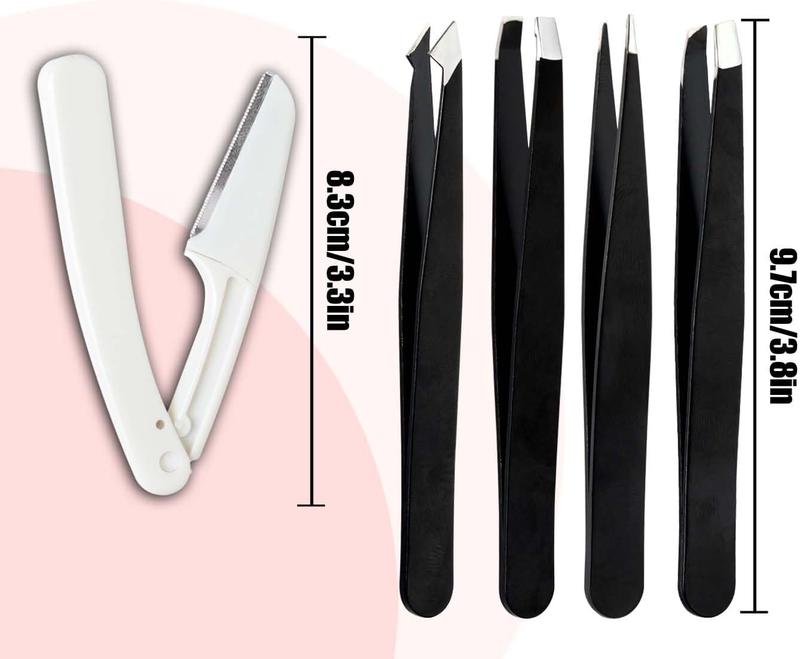 [9+1 ] Tweezer Kit, Tweezers for Women Facial Hair, Professional Tweezers Set, Eyebrow Tweezers, Professional Stainless Steel Eyebrow Tweezers for Women &Men (Black)