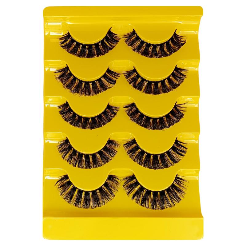 Fluffy False Eyelashes for Eyelashes Extensions, 5 Pairs Thick Natural DD Curl Cluster Faux Lashes for Lashes Extensions, Volumized False Eyelashes for Women and Girls Eye Makeup Enhancement, Christmas Gift