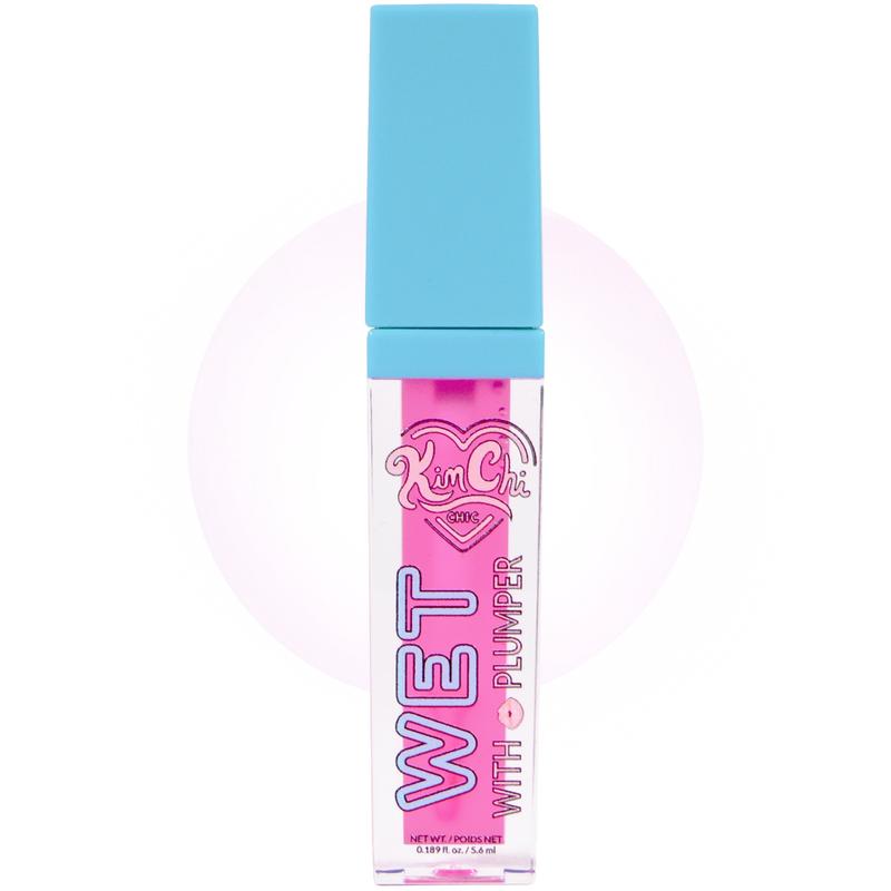 KimChi Chic Wet Gloss Lip Plumper: Lightweight, Glossy, Non-stick Formula with a a High-shine Lipgloss Finish, Clear or Tinted Colors, Lip Care, Cosmetic Makeup