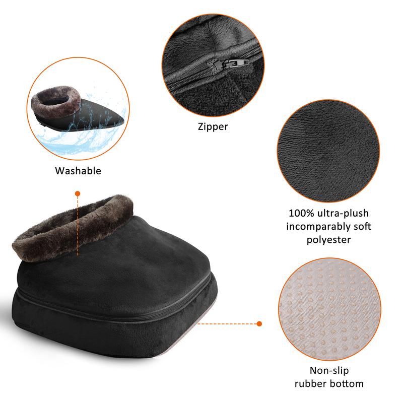 Snailax 2-in-1 Shiatsu Foot massager and Back Massager with Heat, foot warmer Gift Lightweight