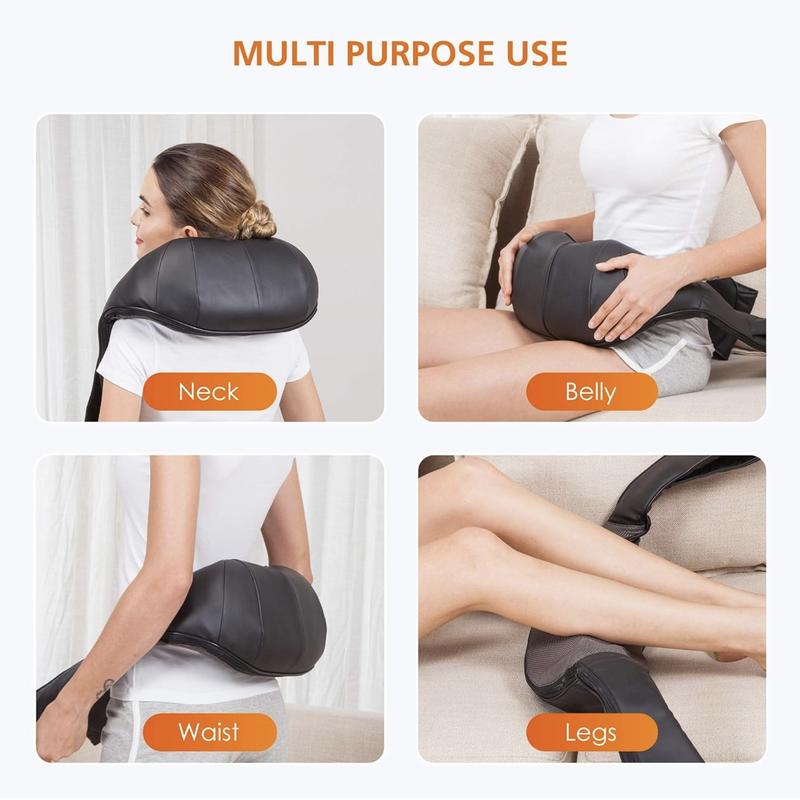 Shiatsu Neck and Back Massager, Electric Shoulder Massager, Car Neck Massage Pillow for Neck, Back, Shoulder, Foot, Leg Massage, Relieve Muscle Pain, Perfect Present for Man Woman Family, Thanksgiving, Christmas, New Year Gift