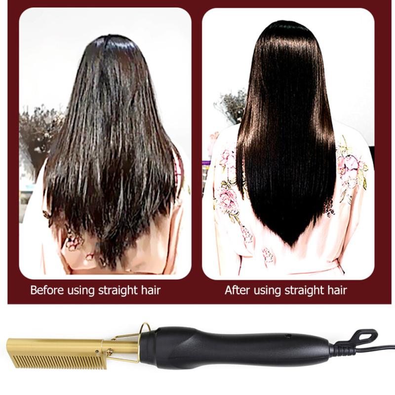 Hair Straightener Comb Pro Electric Beard Straightening Comb Heat Hot Comb Press