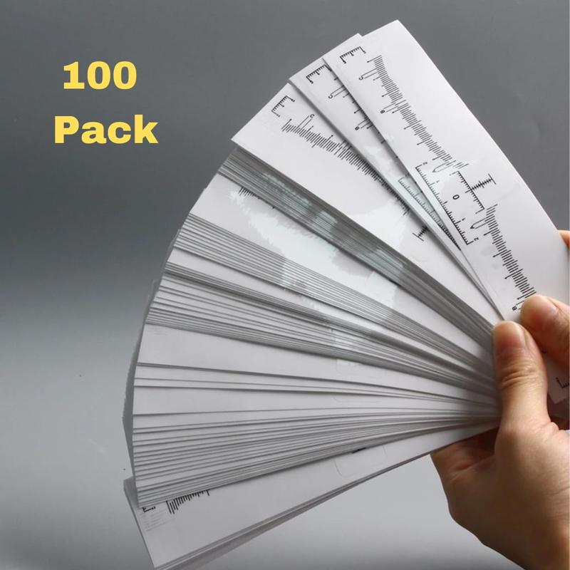 100 count Eyebrow Ruler Sticker Disposable Eyebrow Mapping Ruler Sticker for Microblading Permanent Makeup Henna, Brow Stencil Adhesive Measuring Shaper Tool