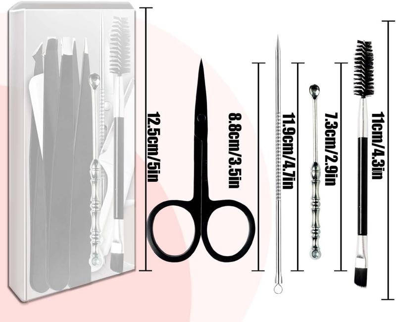 [9+1 ] Tweezer Kit, Tweezers for Women Facial Hair, Professional Tweezers Set, Eyebrow Tweezers, Professional Stainless Steel Eyebrow Tweezers for Women &Men (Black)