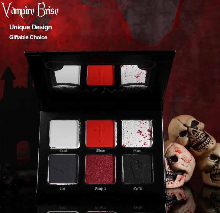 Afflano Red Black Eyeshadow Goth Makeup Palette, Vampire Blood Red Halloween Makeup Palette, Burgundy Dark Smokey Eye Shadow Palette Pigmented, Smoky Eyes Black Red Eyeshadow Costume Clown SFX Makeup