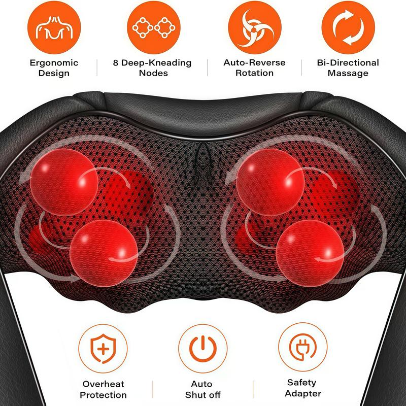 Shiatsu Neck and Back Massager, Electric Shoulder Massager, Car Neck Massage Pillow for Neck, Back, Shoulder, Foot, Leg Massage, Relieve Muscle Pain, Perfect Present for Man Woman Family, Thanksgiving, Christmas, New Year Gift