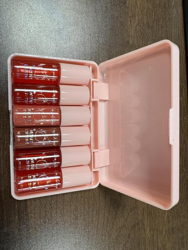 6 Colors Peach Lip Tint Stain Set, Korean Lip Tint Lip Stain Lip Gloss Mini Liquid Lipstick Set, Multi-Use Lip and Cheek Tint, Long Lasting, Waterproof, High Pigment, Vivid Color, Lip Tint Makeup