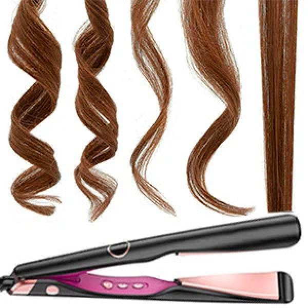 Ready Stock Twist Flat Iron Curling Iron 1 Inch Dual Voltage Hair Straightener and Curler 2 in 1 for Curl Wave Straightening