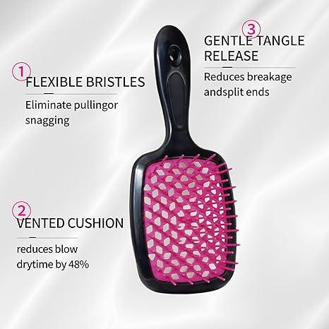 Detangling Hair Brush Wet & Dry Vented Detangling Hair Brush Vented Wet Hair Brush for Women Glides Through Tangles Heating Brush for Wet, Thick, Curly, Straight Hair