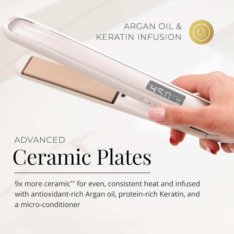 1 inch Hair Straightener Iron, Flat Iron for Hair Infused with Argan Oil & Keratin, Professional Ceramic Flat Iron for Less Frizz, Shinier & Smoother Hair, Hair Styling Tools Comfort Comfort Comfort cordless straightener portable   straightener cordless