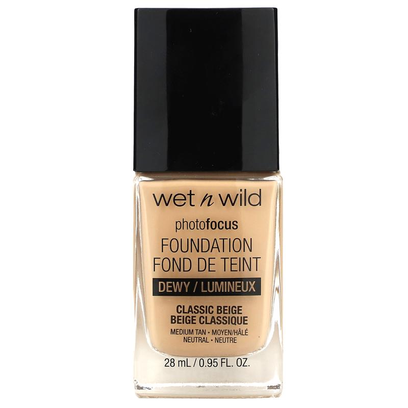 wet n wild PhotoFocus, Foundation, Dewy, 1111527 Classic Beige, 0.95 fl oz (28 ml)