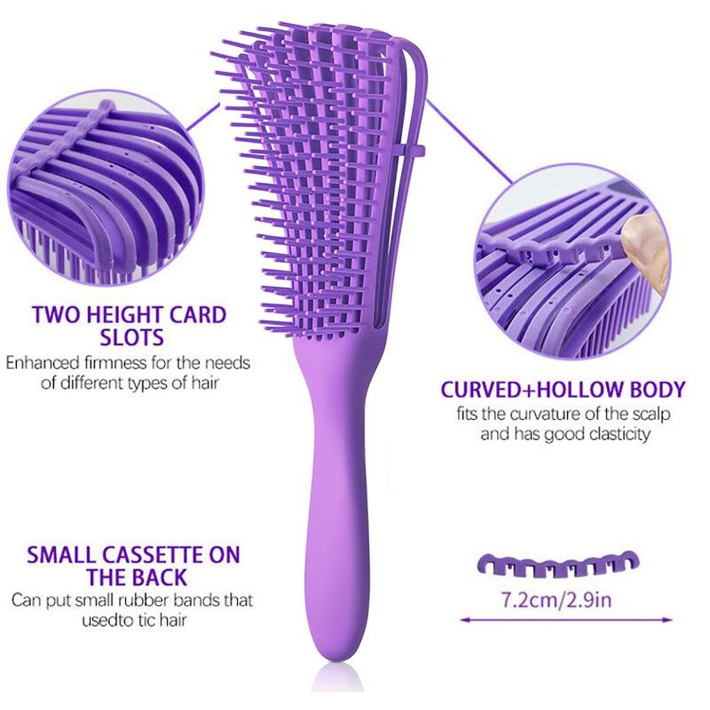 Detangling Brush, Hair Detangling Brush, Curved & Hollow Design Massage Comb, Scalp Massage Tools for Kids & Adults, Christmas Gift