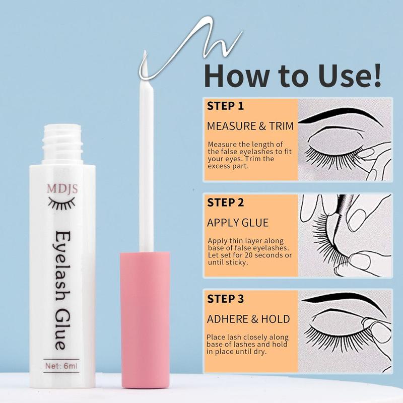 Strong Hold Quick Drying Eyelash Glue, Long Lasting Waterproof Eyelash Adhesive for Eyelash Extensions, Eye Makeup Product for Women & Girls, Christmas Gift