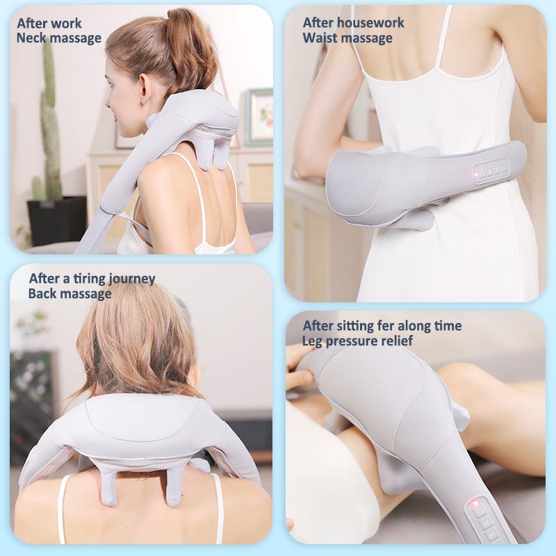 neck and shoulder massage shawl massagers for Neck and Back with Heat - Deep Tissue 6D Kneading Pillow, Electric Shiatsu Shoulder Massage, Foot, Legs,Body - Relieve Muscle Pain - Office, Home & Car,Mothers day gift,Mother's day