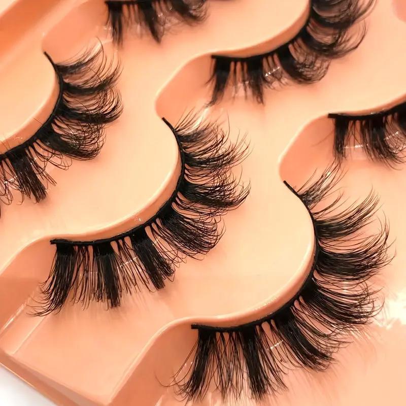 Dramatic Russian Curl False Eyelashes, 5 Pairs Fluffy Curling Faux Cluster Lashes for Lashes Extensions, Volumized False Eyelashes for Women & Girls Eye Makeup Enhancement, Christmas Gift