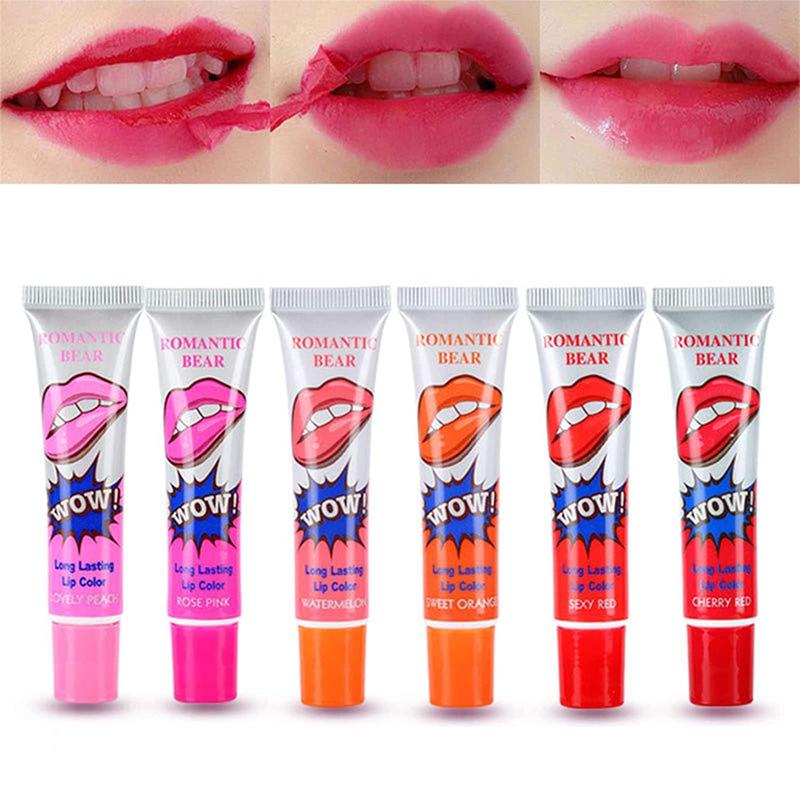 Waterproof Peel Off Lipstick for Music Festival Makeup, 6 Counts set Liquid Lipstick, Waterproof Long Lasting Lip Gloss, Tint Moisturizing Lip Film,Tear Off to Have Natural Lip Tinting, Back To School, Makeup Accessories for Summer Gift