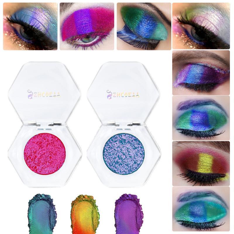 Chameleon Glitter Eyeshadow Powder, 12 Colors Shimmering Highlighter Powder, Long Lasting Shimmering Eye Shadow Powder, Colorful Eye Makeup Products