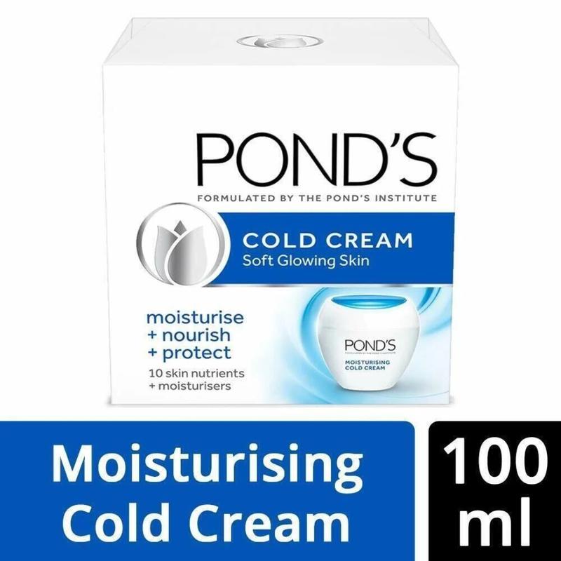 POND'S Cold Cream 100ml for Face & Body Moisturizer for Soft Glowing Skin 10 Skin Nutrients Dry Skin Care & Radiant Glow Solution Hydrate Moisture