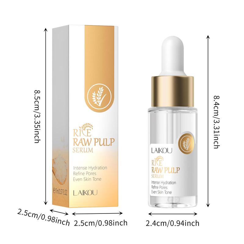 17ML Rice Extract Facial Serum, 5 Counts set Moisturizing Facial Essence, Deeply Hydrating Facial Serum, Gentle Face Lotion for Women & Men