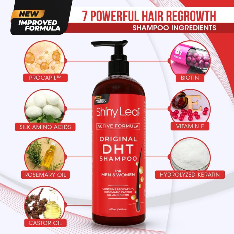 DHT Blocker Hair Loss Rosemary Shampoo 16 oz, Active Formula For Hair Growth With Biotin Procapil & Capixyl For Men and Women Made in the USA