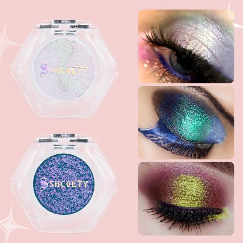 Chameleon Glitter Eyeshadow Powder, 12 Colors Shimmering Highlighter Powder, Long Lasting Shimmering Eye Shadow Powder, Colorful Eye Makeup Products