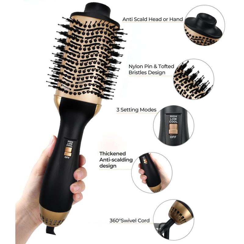 3 In 1 Hair Dryer Brush, Multifunctional Hair Styling Brush, Blow Dryer Hot Air Brush For All Hair Types, Hair Straightener, Blowout Brush, Silk Press