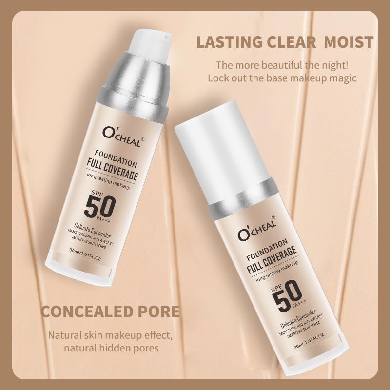 Long-lasting Liquid Foundation, Moisturizing Concealer, Full Coverage Makeup Cream, Makeup Product