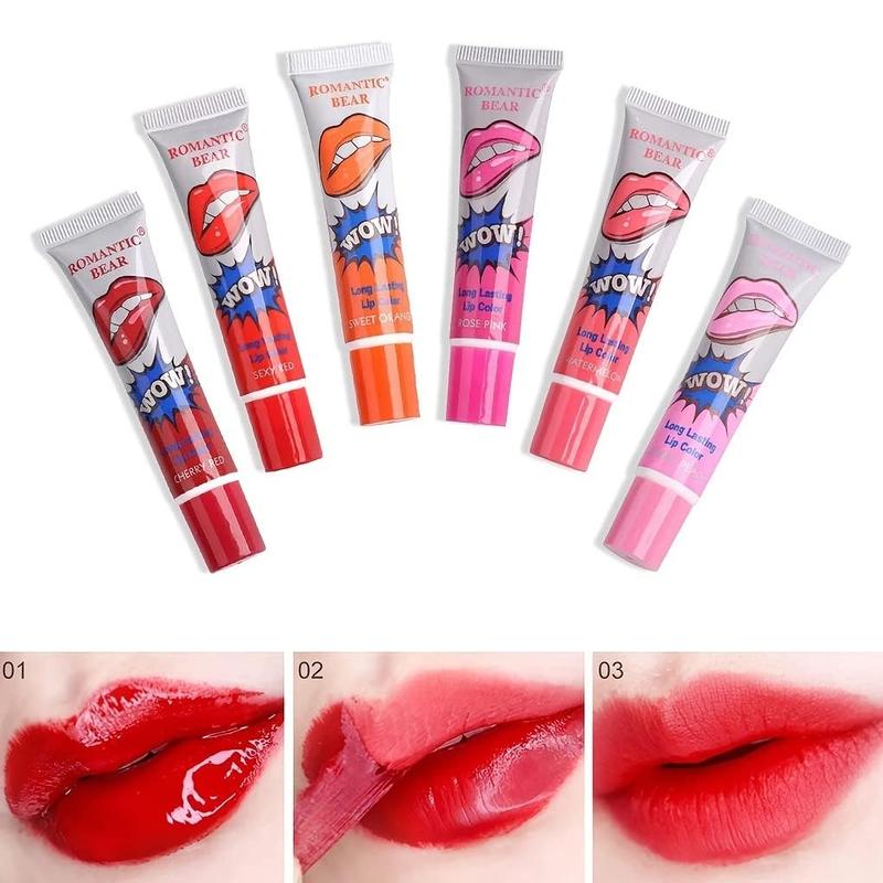 Waterproof Peel Off Lipstick for Music Festival Makeup, 6 Counts set Liquid Lipstick, Waterproof Long Lasting Lip Gloss, Tint Moisturizing Lip Film,Tear Off to Have Natural Lip Tinting, Back To School, Makeup Accessories for Summer Gift