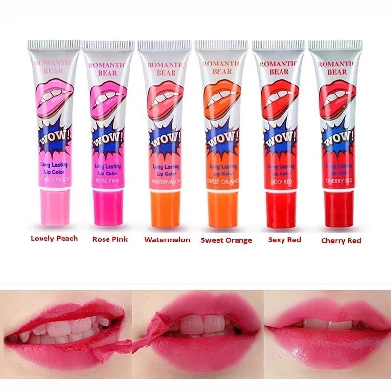 Waterproof Peel Off Lipstick for Music Festival Makeup, 6 Counts set Liquid Lipstick, Waterproof Long Lasting Lip Gloss, Tint Moisturizing Lip Film,Tear Off to Have Natural Lip Tinting, Back To School, Makeup Accessories for Summer Gift