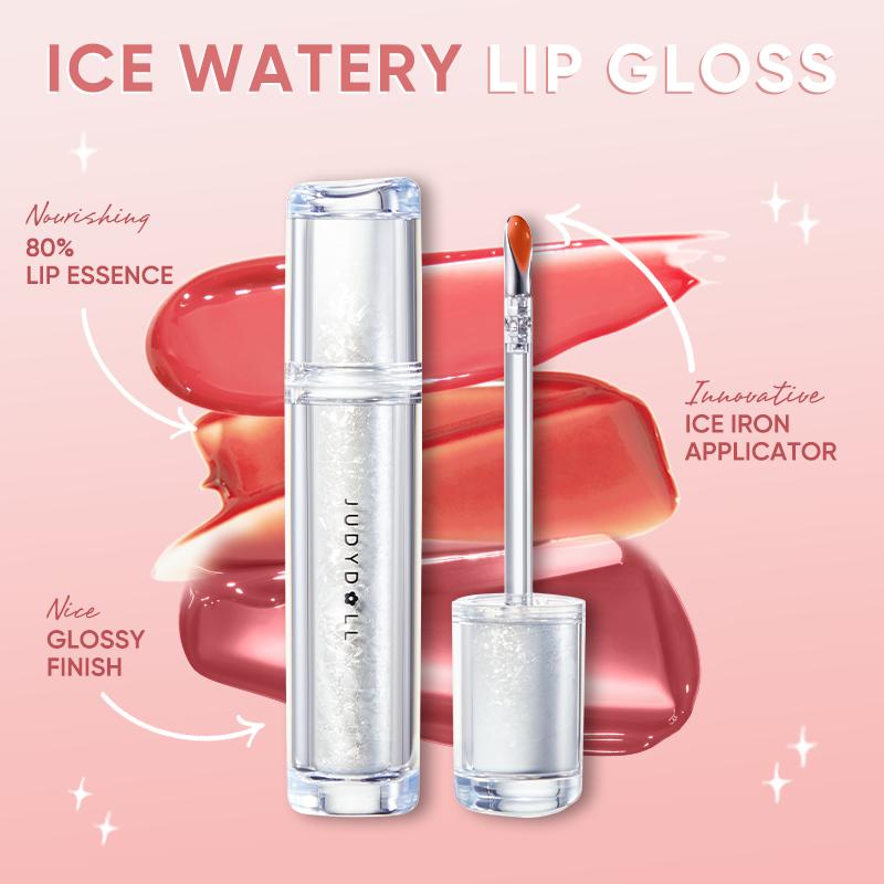 Judydoll 4Pcs Ice Watery Lip Gloss, Waterproof Long-lasting Moisturizing Liquid Lipstick, Mirror Lip Glaze, Plumping Gloss, Not Easy To Fade, Tinted Lipstick, Diverse Shades, Makeup Lip Cosmetic-The Perfect Holiday Gift