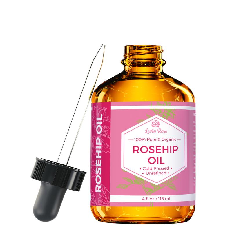 Leven Rose Organic Rosehip Oil Evening Moisturizer- 4 oz for Moisturizing & Skincare Practices Floral Daily