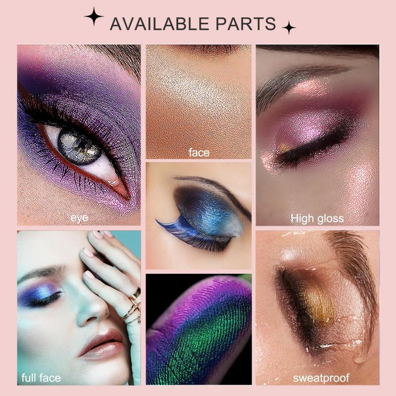 Chameleon Glitter Eyeshadow Powder, 12 Colors Shimmering Highlighter Powder, Long Lasting Shimmering Eye Shadow Powder, Colorful Eye Makeup Products