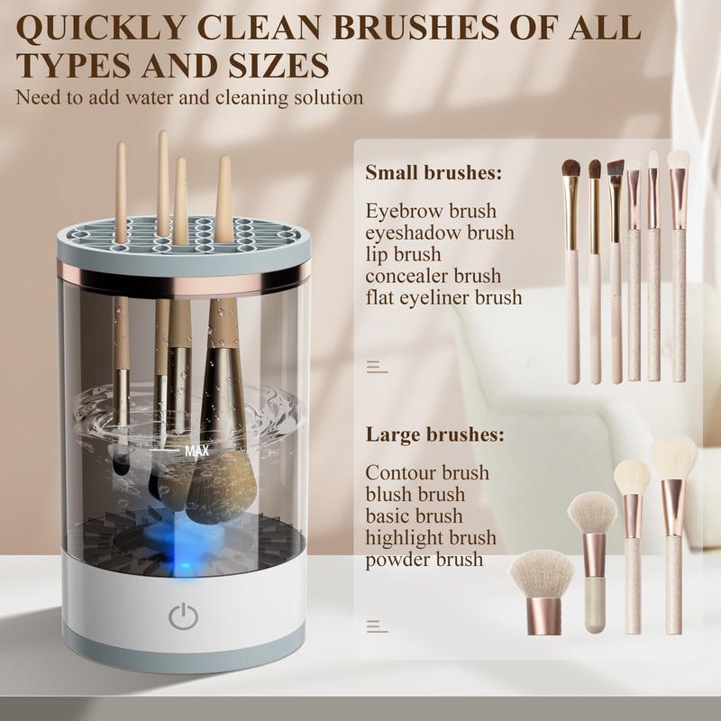 Electric Makeup Brush Cleaner, Automatic BrushWasher,Quick-drying tools, Makeup Brush Cleaning Machine.Makeup Tool Cleaner for Daily Use, Christmas Gift