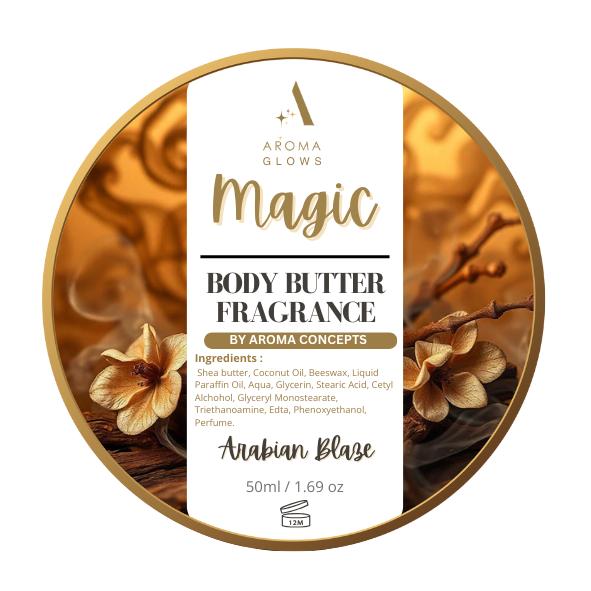 AROMA GLOWS Body Butter Signature Set Fragrance Set of SIX 50ml 1.7 oz Fragrance Cream by Aroma Concepts Shea Butter Infused AROMA GLOWS Scented