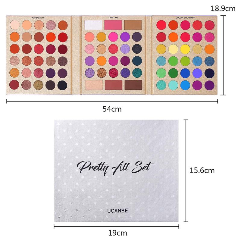 Professional 86 Colors Eyeshadow Palette with 15pcs Makeup Brushes Set Matte Glitter Long Lasting Highly Pigmented Waterproof Contour Blush Powder Highlighter