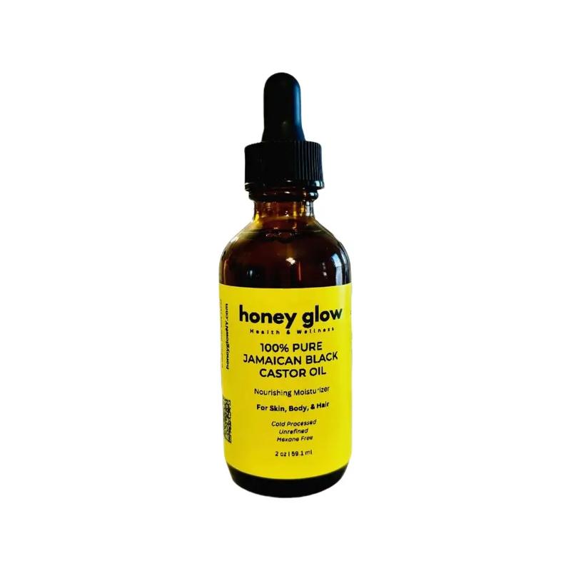 Honey Glow Organic Jamaican Black Castor Oil for Skin, Body & Hair Moisturizing Body Care Exfoliating