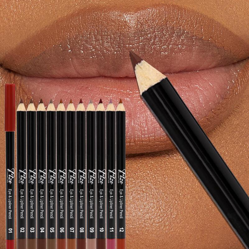 Long Lasting Lip Liner Set, 12pcs set Matte Lip Pencil, Natural Smooth Lip Makeup Pencil for Women and Girls, Suitable for All Occasions Lip Makeup