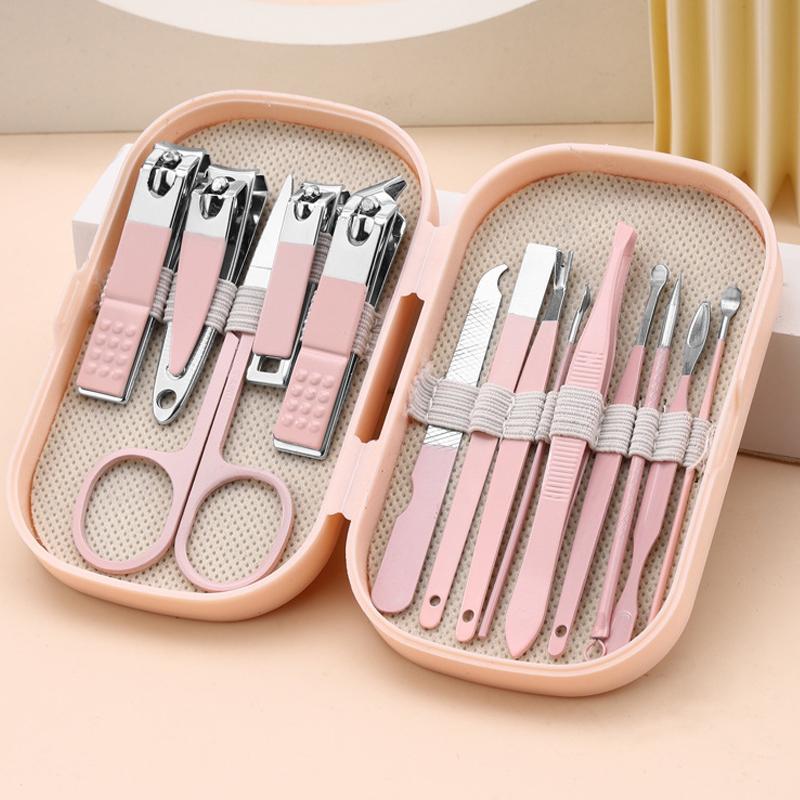 Stainless Steel Nail Clipper Set with Storage Case, 14pcs set Portable Nail Care Tool Set, Professional Manicure & Pedicure Tool for Home & Travel