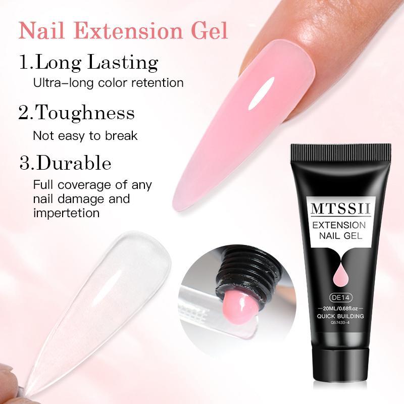 Quick Extension Gel Nail Polish Set, 1 Set Nails Extension Gel Need Lamp Cure Semi Permanent Acrylic Extension Nail Art Varnish Kit