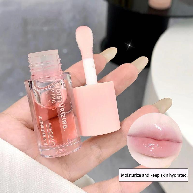 Moisturizing Lip Oil, 4 Counts set Hydrating Lip Serum, Glossy Lip Glaze Stick, Plumping Lip Oil for Girls & Women