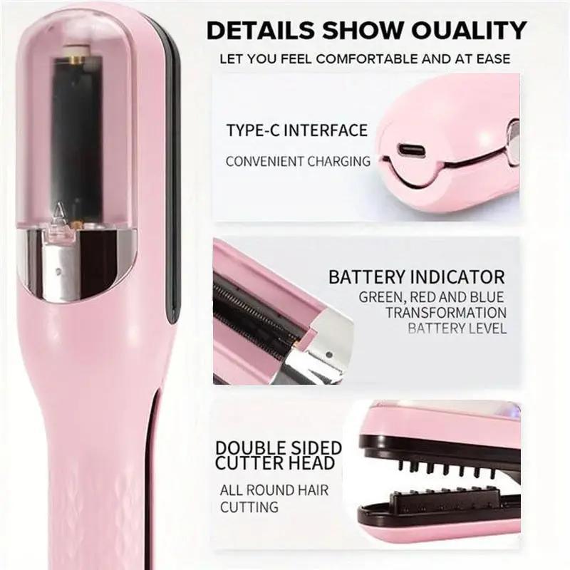 2 in 1 Electric Forked Hair Trimmer, Portable Rechargeable Hair Clipper, Professional Hair Trimmer for Home and Travel