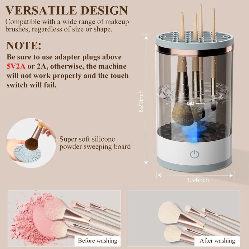 Electric Makeup Brush Cleaner, Automatic BrushWasher,Quick-drying tools, Makeup Brush Cleaning Machine.Makeup Tool Cleaner for Daily Use, Christmas Gift